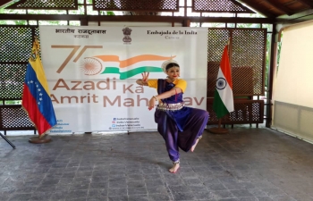 Glimpses of the International Women's Day celebrations organised by Embassy today at La Estancia, Caracas. Classical Indian dance performance was part of the celebrations